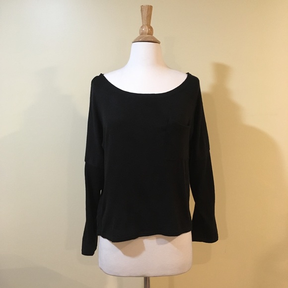 Dolman Sleeve Knit Pocket Sweater Top - Picture 5 of 8